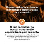 O que considerar ao buscar manutenção especializada para sua moto
