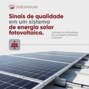Sinais de qualidade em um sistema de energia solar fotovoltaica