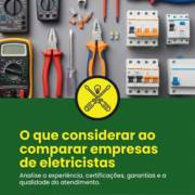 O que considerar ao comparar empresas de eletricistas