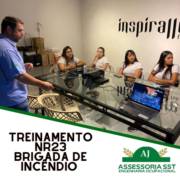 Treinamento na empresa Inspiralle sobre brigada de incêndio
