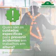 Quais são os cuidados específicos para previnir acidentes em trabalhos em altura?