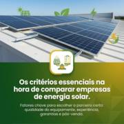 Os critérios essenciais na hora de comparar empresas de energia solar