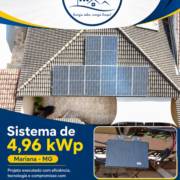 Instalação de Sistema Solar de 4,96 kWp em Mariana-MG
