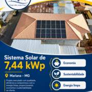 Instalação de Sistema Solar de 7,44 kWp em Mariana-MG
