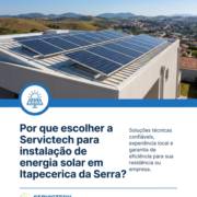 Por que escolher a Servictech para instalação de energia solar em Itapecerica da Serra?