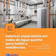 Solarsul: especialista em redes de água quente para hotéis e residências