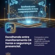 Escolhendo entre monitoramento 24 horas e segurança presencial.