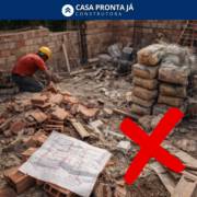 Canteiro de obras organizado vs Canteiro desorganizado