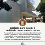 Critérios para avaliar a qualidade de uma construtora