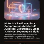 Motorista Particular Para Compromissos Médicos E Jurídicos: Segurança E Sigilo