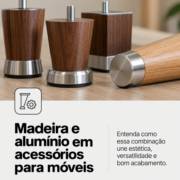 Madeira e alumínio em acessórios para móveis