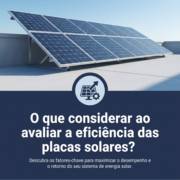 O que considerar ao avaliar a eficiência das placas solares?