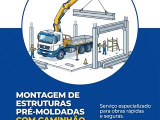 Montagem De Estruturas Pré-Moldadas Com Caminhão Munck