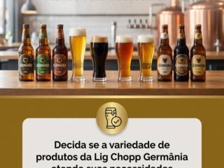 Decida se a variedade de produtos da Lig Chopp Germânia atende suas necessidades