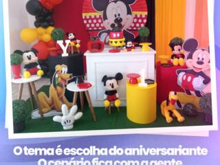 O tema é escolha do aniversariante o cenário fica com a gente