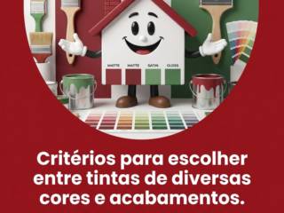 Critérios para escolher entre tintas de diversas cores e acabamentos