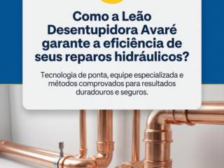Como a Leão Desentupidora Avaré garante a eficiência de seus reparos hidráulicos?