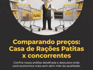 Comparando preços: Casa de Rações Patitas x concorrentes