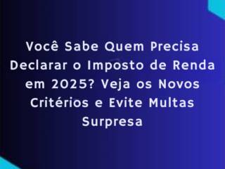 Você Sabe Quem Precisa Declarar o Imposto de Renda em 2025? Veja os Novos Critérios e Evite Multas Surpresa
