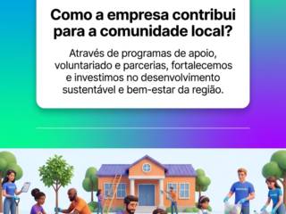 Como a empresa contribui para a comunidade local?