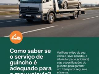 Como saber se o serviço de guincho é adequado para o meu veículo?