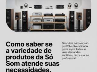 Como saber se a variedade de produtos da Só Som atende suas necessidades