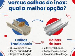 Calhas tradicionais versus calhas de inox: qual a melhor opção?