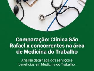 Comparação: Clínica São Rafael x concorrentes na área de Medicina do Trabalho