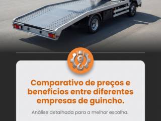 Comparativo de preços e benefícios entre diferentes empresas de guincho.