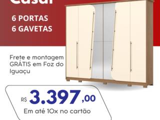 Guarda-Roupa de Casal - 6 portas e 6 gavetas 