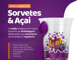 Embalagens para Sorvetes e Açaí!