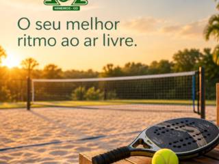 Aqui, a raquete também entra no clima do lazer!