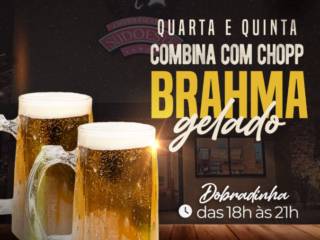 Dobradinha de Chopp é só aqui na Churrascaria Sudoeste!