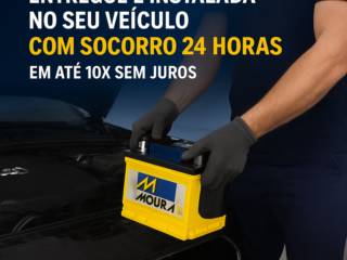 Bateria Moura Original entregue e instalada na sua casa 24 horas pelo Atacadão das Baterias em Botucatu
