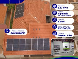 Jaboticabal, SP - 11 Painéis para 6,10 kWp