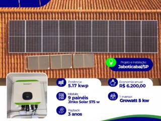 Jaboticabal, SP - 9 Painéis para 5,17 kWp