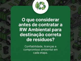 O que considerar antes de contratar a RW Ambiental para destinação correta de resíduos?