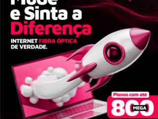Mude e sinta a diferença: Internet de fibra óptica de verdade!