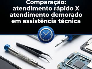 Comparação: atendimento rápido X atendimento demorado em assistência técnica