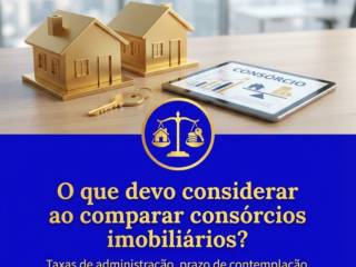 O que devo considerar ao comparar consórcios imobiliários?