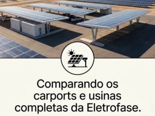 Comparando os carports e usinas completas da Eletrofase