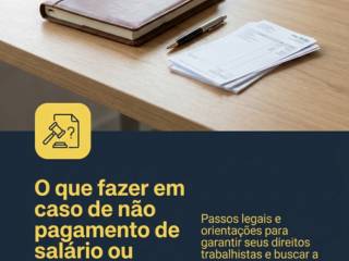O que fazer em caso de não pagamento de salário ou benefícios.