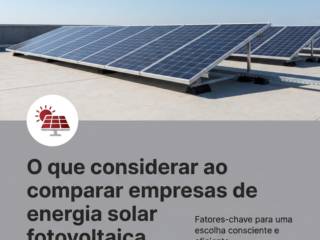 O que considerar ao comparar empresas de energia solar fotovoltaica