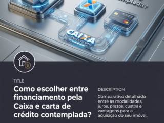 Como escolher entre financiamento pela Caixa e carta de crédito contemplada?