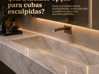 Quartzo ou mármore: qual a melhor opção para cubas esculpidas?