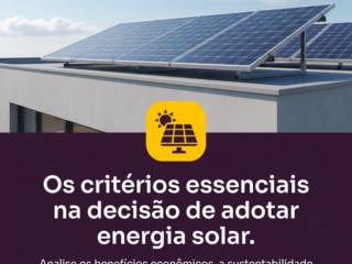 Os critérios essenciais na decisão de adotar energia solar.