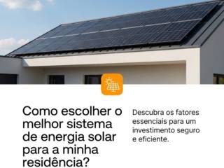Como escolher o melhor sistema de energia solar para a minha residência?