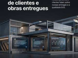 Depoimentos de clientes e obras entregues