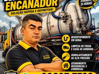 Desentupidora Encanador: atendimento 24 horas para desentupimentos, limpeza de fossa e hidrojateamento