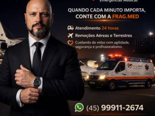Remoção Aérea e Terrestre 24 Horas em Foz do Iguaçu | Frag.Med Emergências Médicas